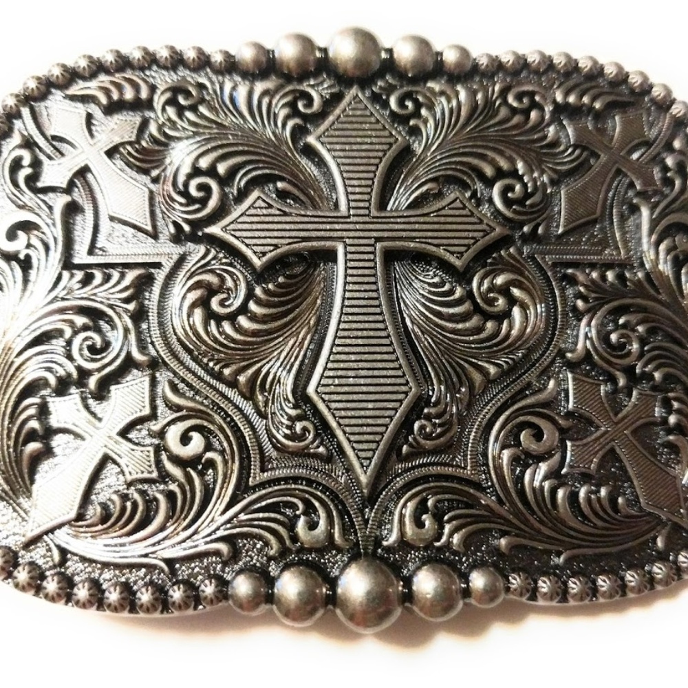 5 Cross Cowboy Rodeo Style ✖ Belt Buckle